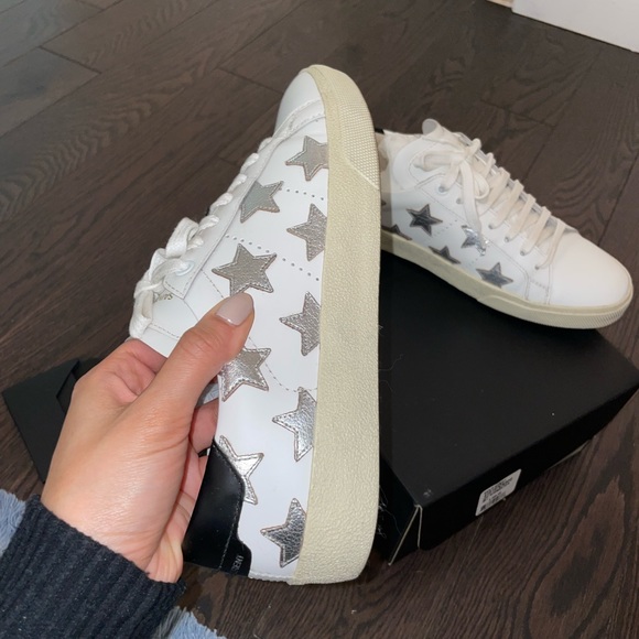 YSL Women's Star Leather Sneakers - Picture 2 of 6